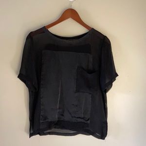 Black short sleeve blouse